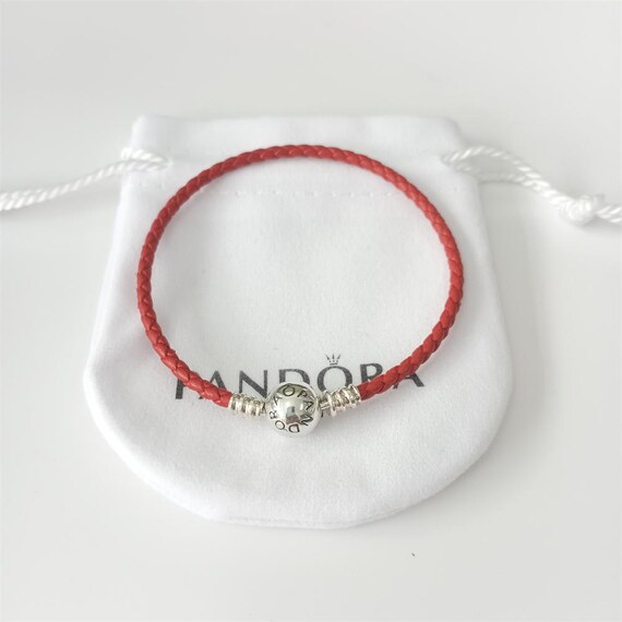 Buy Pandora Sterling Silver Red LEATHER Charm Bracelet Online in