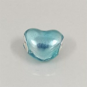 pandora Metallic Sky Blue Heart Charm