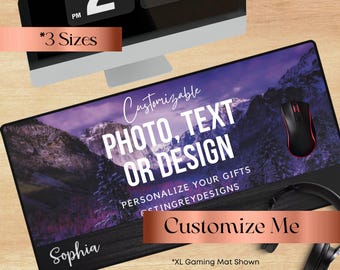 Custom XL Mouse Pad | Personalized Desk Mat | Customized Gaming Mousepad, Photo, Text, Graphic, Color | New Job or Gamer Gift Idea