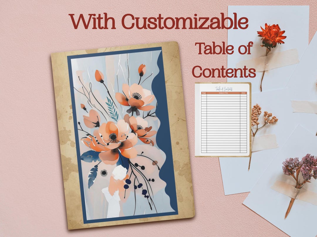 Indexed Notebook App Custom Indexed Notebook With Table of Contents | Mixed Media Scrapbook ...