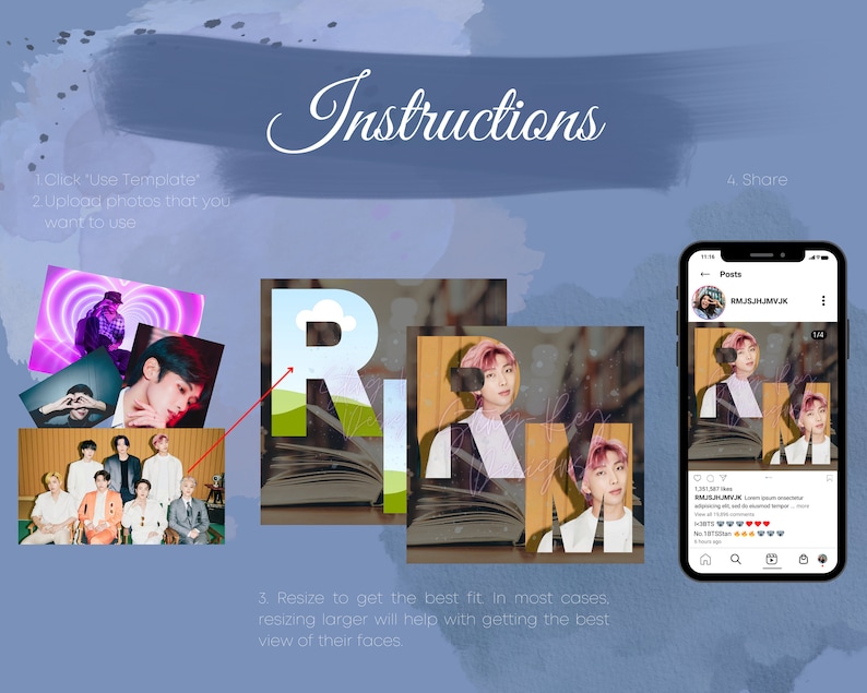 Kpop Canva Free Instagram Template Kpop Fire/arson/burn 1 Etsy