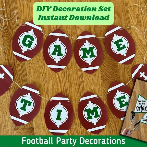 Football Party Decorations, Football Party Decor, Super Bowl Party, Football Party Supplies, Superbowl Printable, Superbowl Party