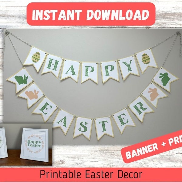 Easter Banner, Easter Banner Printable, Easter Banner Garland,Printable Easter Bunting, Printable Easter Sign, Easter Decorations