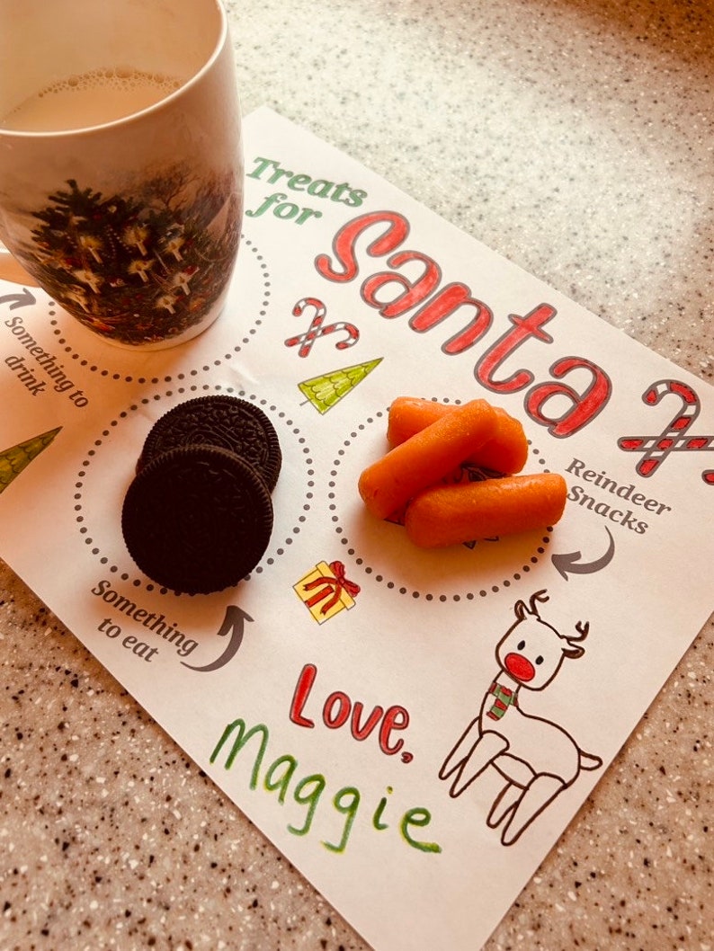 Santa Tray Printable, Treats for Santa, Santa Tray, Cookies for Santa ...