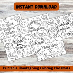 Thanksgiving Placemat for Kids | Thanksgiving Placemat Printable | Thanksgiving Kids Printable Activity | Thanksgiving Coloring Page