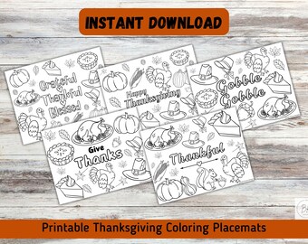 Thanksgiving Placemat for Kids | Thanksgiving Placemat Printable | Thanksgiving Kids Printable Activity | Thanksgiving Coloring Page