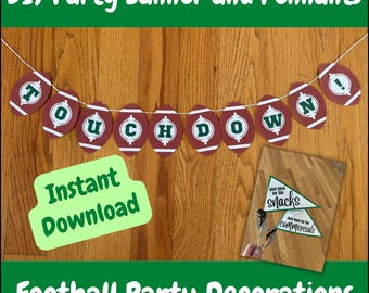 Football Party Decor | Football Banner | Football Theme Party | Football Printable | Football Birthday | Game Day | Football Flag
