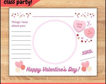 Valentine Placemat Printable, Valentine Printable, Valentines Day Activity for Kids, Valentine's Day Printable Activity, Printable Valentine