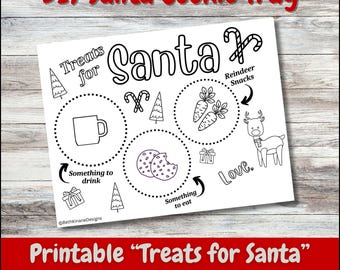 Santa Tray Printable, Treats for Santa, Santa Tray, Cookies for Santa Tray, Christmas Printable, Christmas Printable Activity, Santa PNG