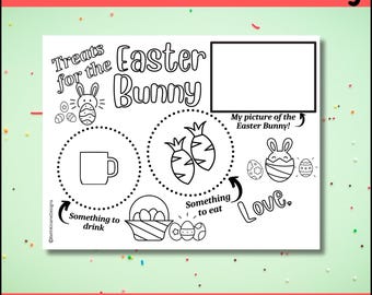 Treats for Easter Bunny, Easter Bunny Tray, Easter Printable for Kids, Easter Printable Craft, Easter Activity Pages, Easter Activity Sheet
