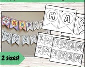 New Year's Printable Banner, Happy New Year Banner, New Year's Coloring, New Year's Printable Activities, New Year's Eve Kids Activity