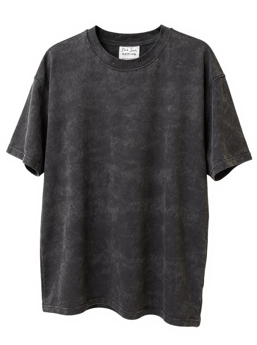 Oversized Black T-shirt for Women | Vintage Noir Drop Shoulder Tee