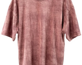 T-shirt oversize marrone da donna / Maglietta color cacao con spalle scese / Camicia comoda e ampia