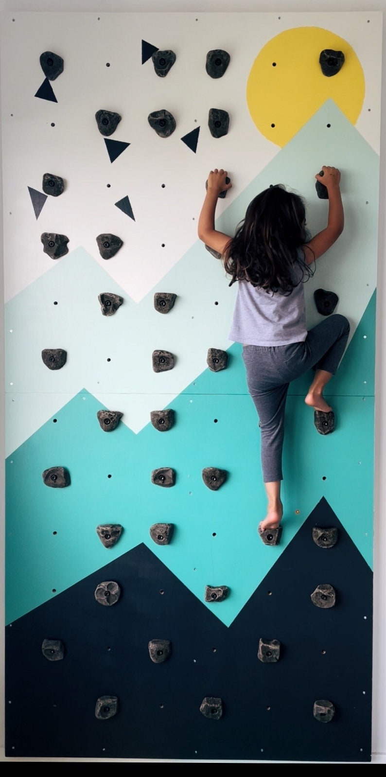 Kids Indoor Home Rock Climbing Wall With Easy Install Kit Etsy Canada