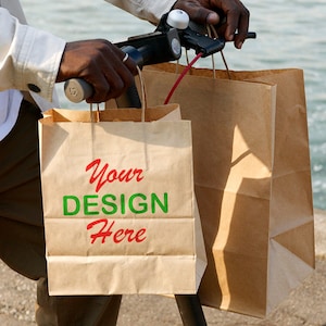 Custom Kraft Full Color Paper Bag, Shopping Bags with Twisted Handle, Take out Bags, Merchandise Bag, Boutique Retail Bag, Party Gift Bag