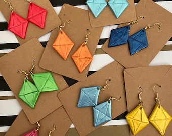 Pendientes Plumbob de arcilla polimérica de Los Sims 4