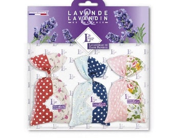 Set van 3 lavendelzakjes in patchworkstof uit Frankrijk - Provence