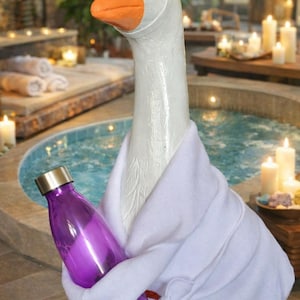 23+" Porch Goose Robe with Hair Rollers & Wig; Fits 23-29" Goose