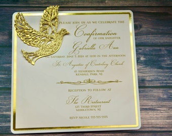 Confirmation Invitation, Holy confirmation, handmade confirmation invitation