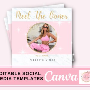 Luxury Editable Instagram Templates in Gold, Pink and Marble | Social Media Templates