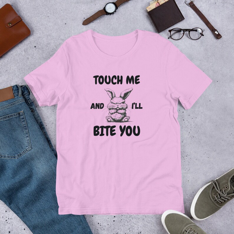 Touch me and I'll bite you bunny Unisex t-shirt