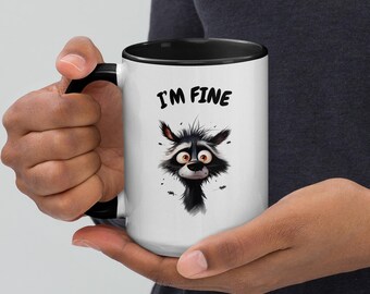 Sarcastic Raccoon Coffee Mug, Funny Animal Design