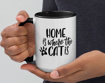 Cat Lover Coffee Mug, Funny Novelty Gift, Cottagecore Kitty Mug