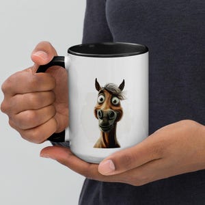Funny horse face Mug, retro animal mug, playful horse cup, nostalgic 90s gift, adorable horse, whimsical horse mug, funny horse mug