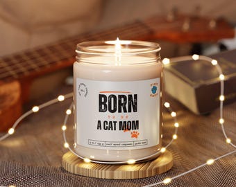 Cat Mom Scented Soy Candle, Aromatherapy Candle, Animal Lover Gift