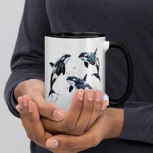 Watercolor Orcas Mug