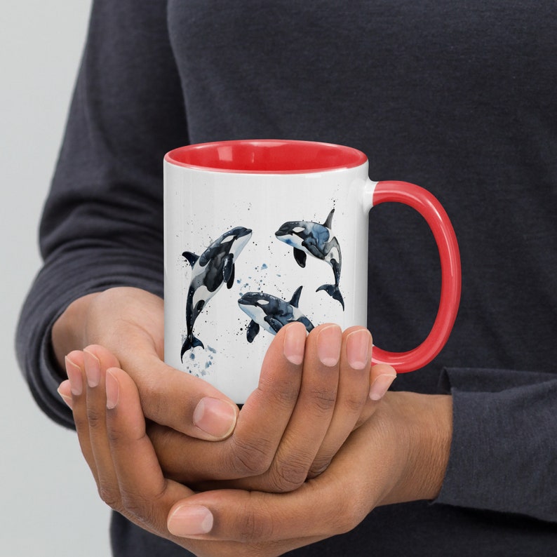 Watercolor Orcas Mug