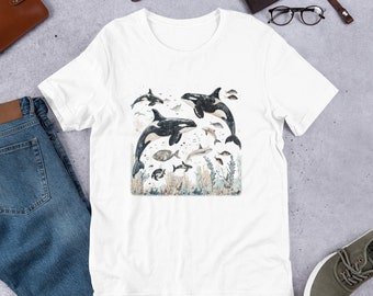 Vintage 90s Orca T-Shirt, Retro Ocean Animal Tee