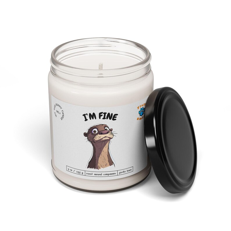 FluffSmile I'm Fine Otter Candle - Thumbnail 4
