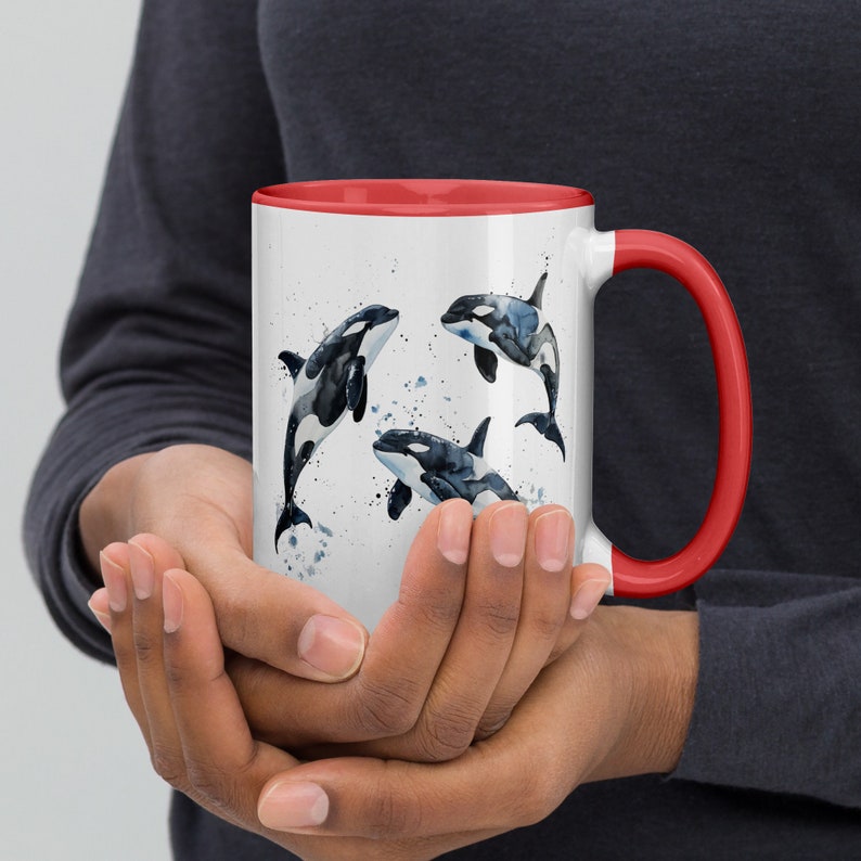 Watercolor Orcas Mug