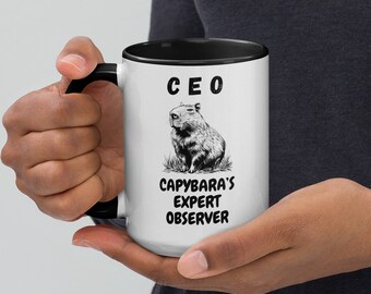 Mug Capybara Expert Observer CEO, cadeau amusant pour les amoureux des animaux
