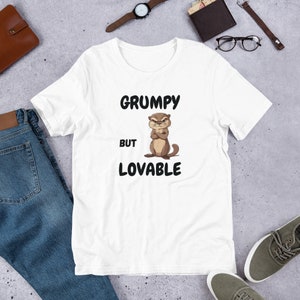 Grumpy but lovable otter Unisex t-shirt, funny otter shirt, otter lover gift, cute otter tee, humorous animal tee, otter humor shirt, funny