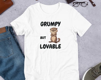 Grumpy Otter Unisex T-shirt, Funny Animal Tee, Otter Lover Gift
