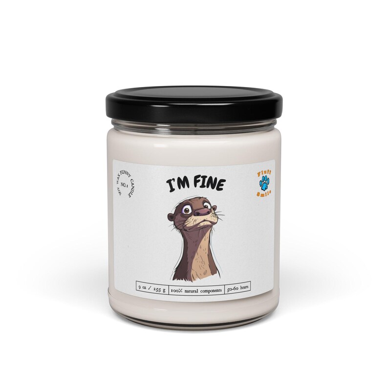 FluffSmile I'm Fine Otter Candle - Thumbnail 3