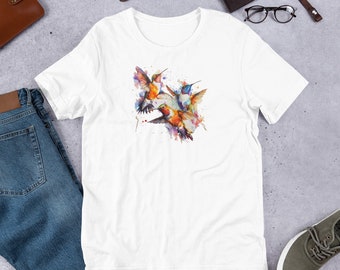Aquarell Kolibris T-Shirt, Vogel-Liebhaber-Geschenk