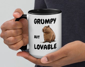 Grumpy But Lovable Capybara Ceramic Mug, Funny Animal Gift