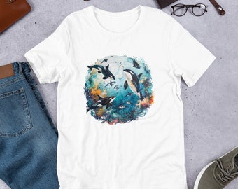 Vintage 90s Orca T-Shirt, Retro Ocean Animal Design