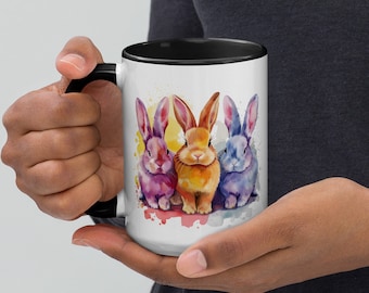 Aquarell Häschen Keramikbecher, Kaninchen-Liebhaber-Geschenk
