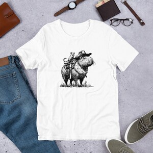Capybara Cowboy Unisex t-shirt, Capybara Clothing, Capybara Shirt, Cowboy Style Capybara, Capybara Graphic Tees, Capybara Cowboy, Cowboy Tee