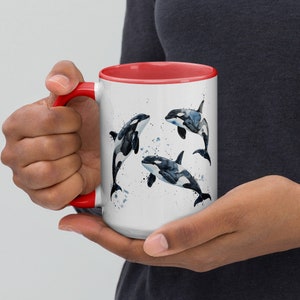 Watercolor Orcas Mug