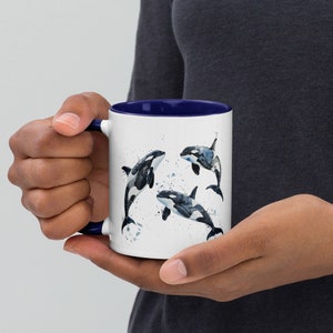 Watercolor Orcas Mug