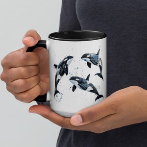 Watercolor Orcas Mug