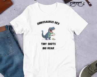 Koszulka z nadrukiem Dinkosaurus Rex Pickleball, zabawna koszulka unisex