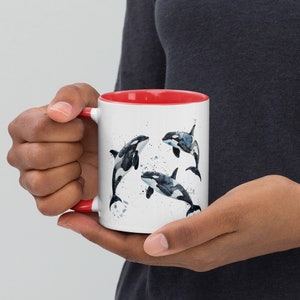 Watercolor Orcas Mug