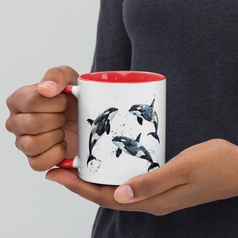 Watercolor Orcas Mug