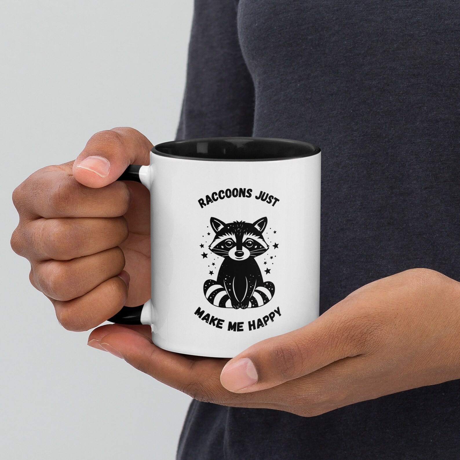 Raccoons Make Me Happy Mug, Raccoon Coffee Mug, Funny Sarcastic Office ...